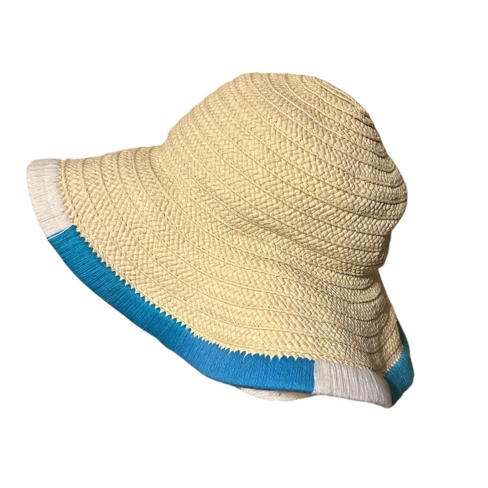 Vince Camuto Floppy Straw & Embroidered Sun Hat